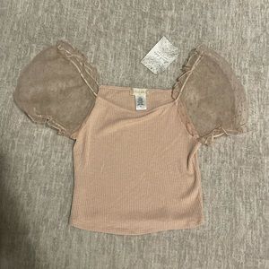 Altard State Champagne Puff Sleeve Top